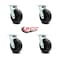 Service Caster 6 Inch Polyolefin Wheel Swivel Caster Set with Ball Bearing SCC-30CS620-POB-4 - alternate 3